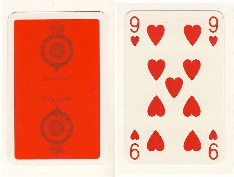 Девятка червей из колоды карт игральных Британия