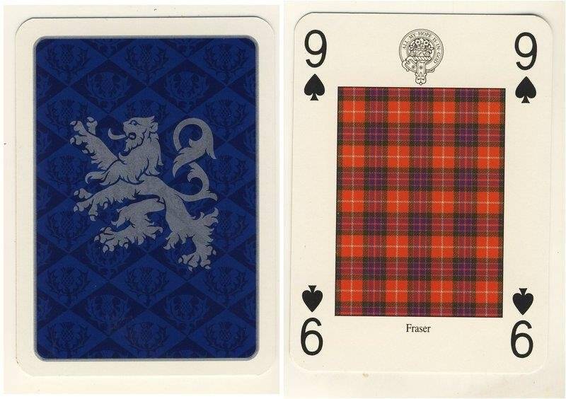 Девятка пик из колоды карт игральных Кланы и клетчатые шерстяные ткани Шотландии