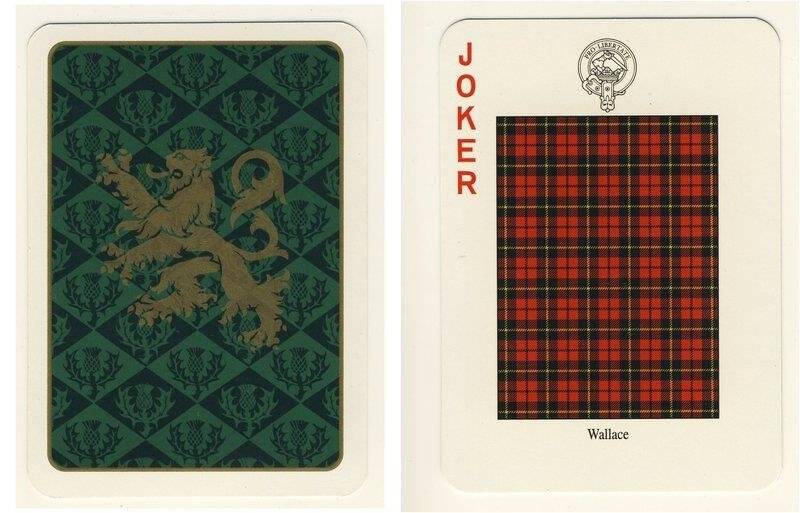 Джокер из колоды карт игральных Кланы и клетчатые шерстяные ткани Шотландии