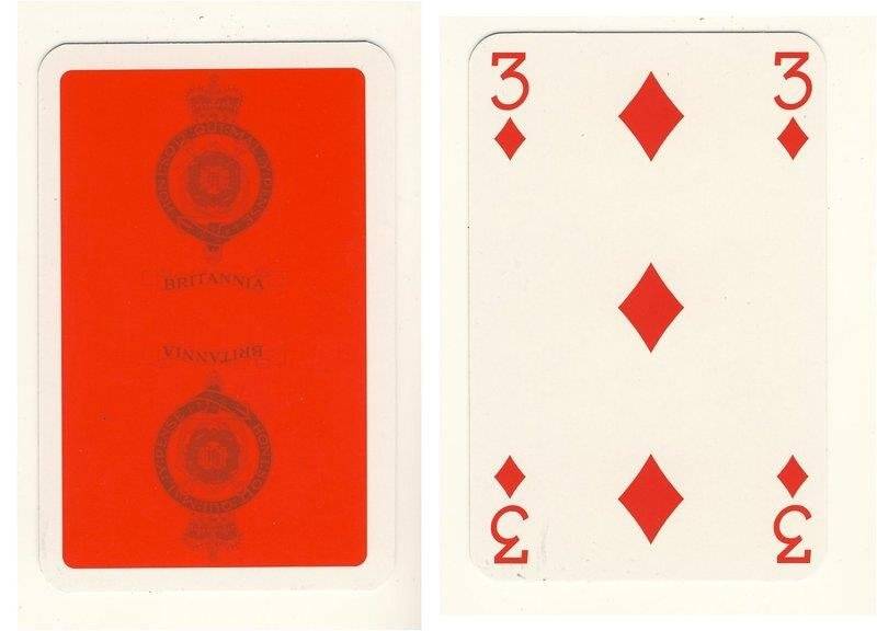 Тройка бубен из колоды карт игральных Британия