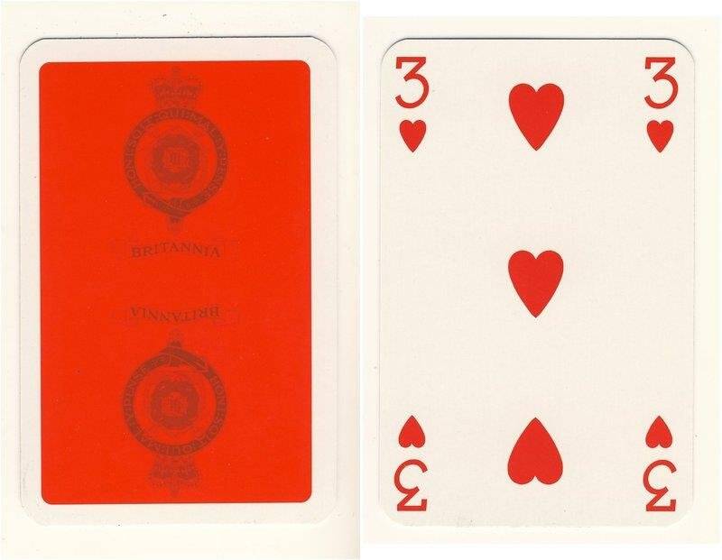 Тройка червей из колоды карт игральных Британия