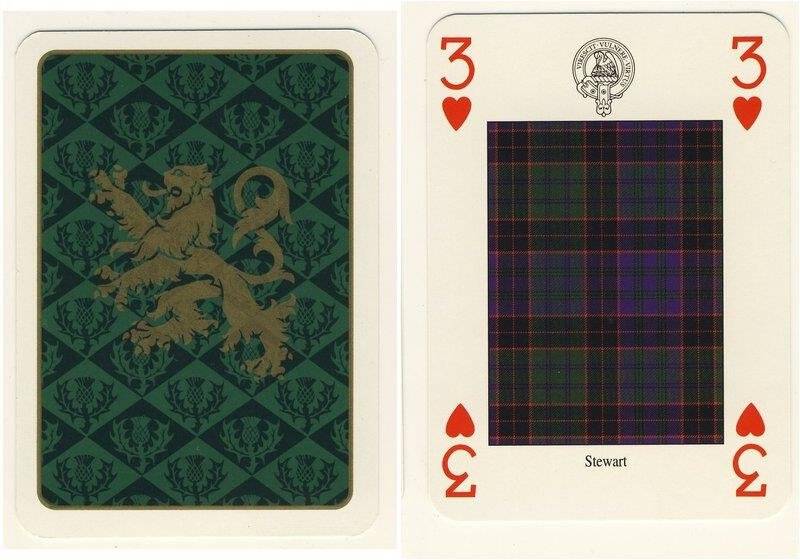 Тройка червей из колоды карт игральных Кланы и клетчатые шерстяные ткани Шотландии
