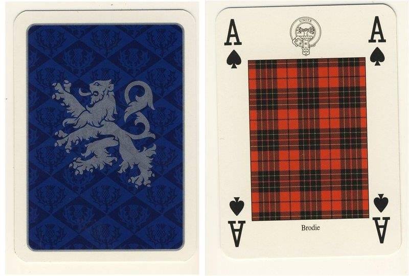 Туз пик из колоды карт игральных Кланы и клетчатые шерстяные ткани Шотландии