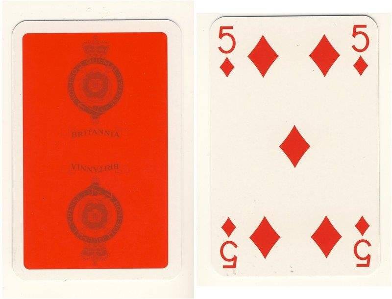 Пятёрка бубен из колоды карт игральных Британия
