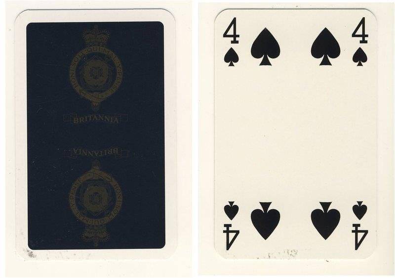Четвёрка пик из колоды карт игральных Британия