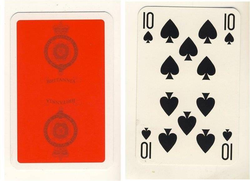 Десятка пик из колоды карт игральных Британия