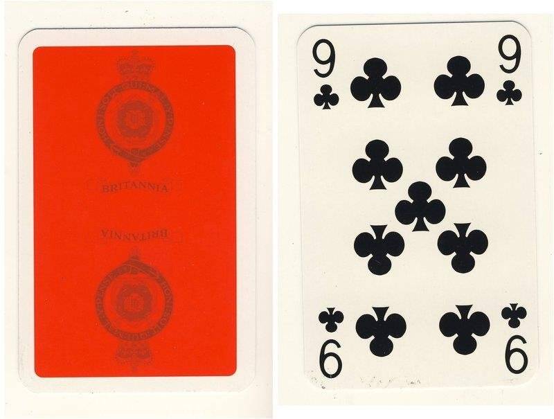 Девятка треф из колоды карт игральных Британия