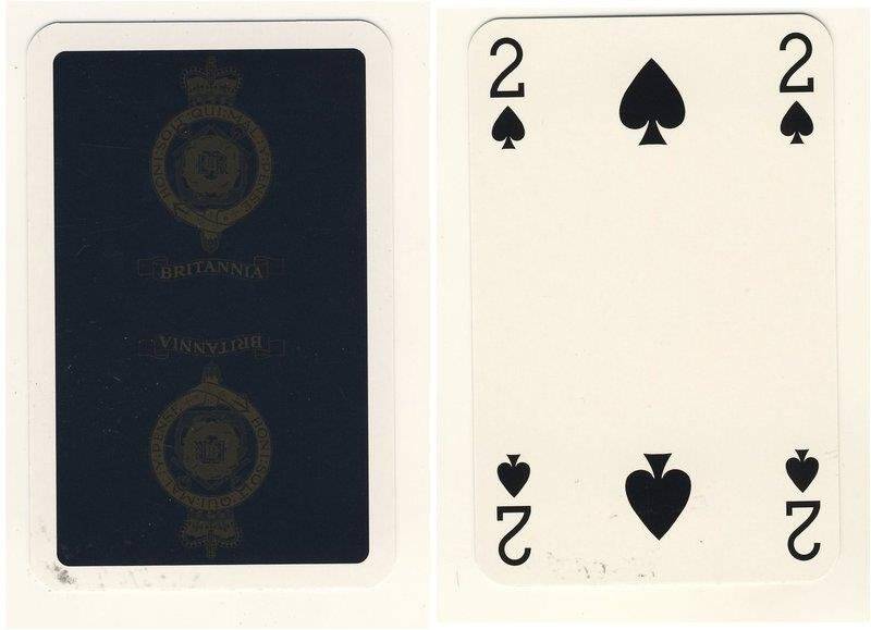 Двойка пик из колоды карт игральных Британия