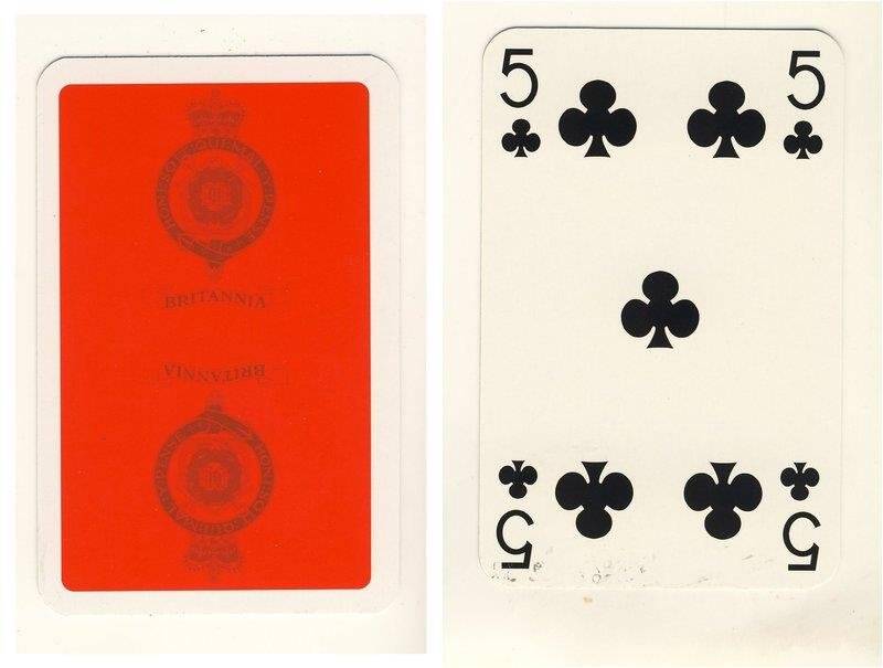 Пятёрка треф из колоды карт игральных Британия