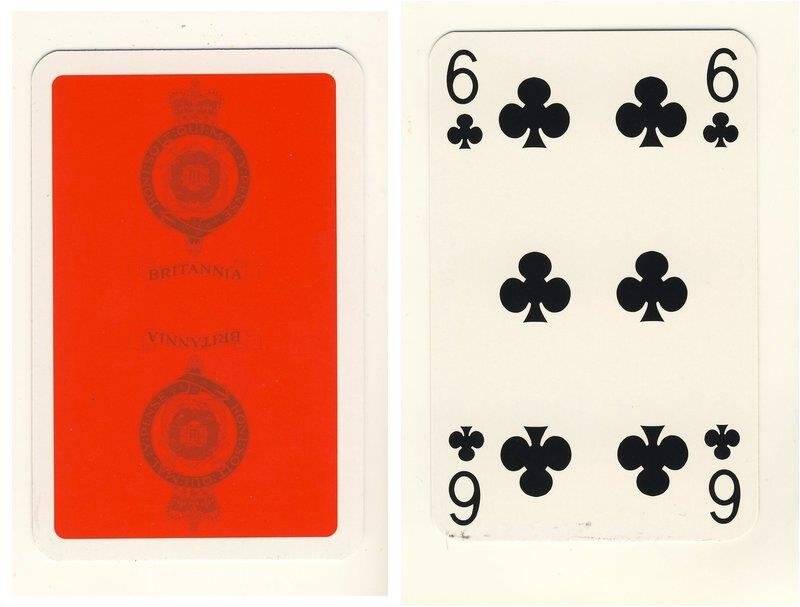 Шестёрка треф из колоды карт игральных Британия