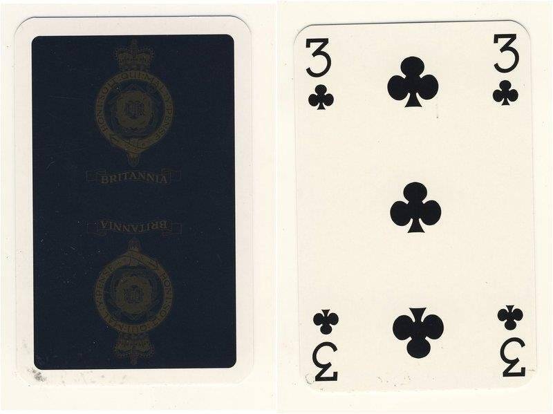 Тройка треф из колоды карт игральных Британия
