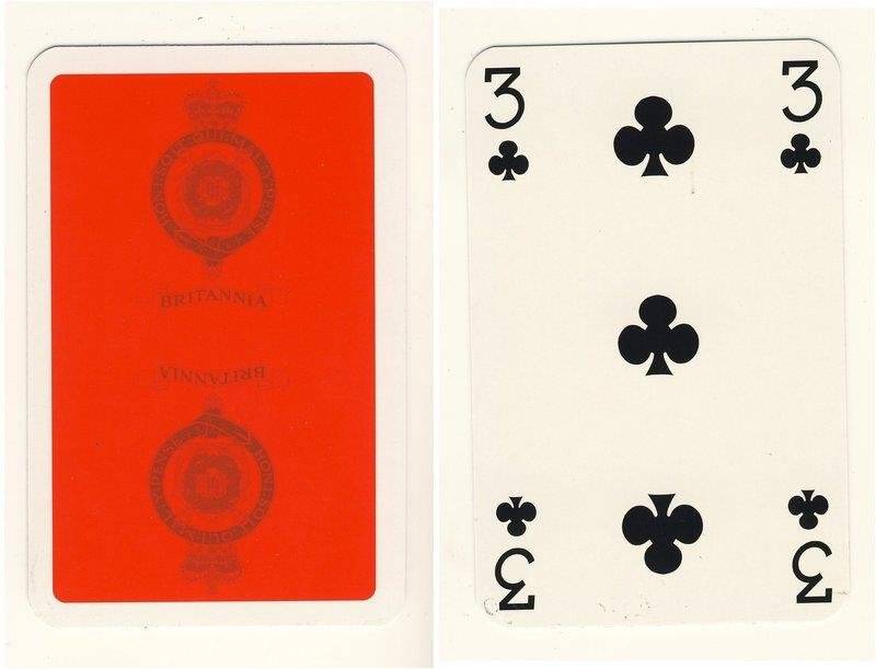 Тройка треф из колоды карт игральных Британия