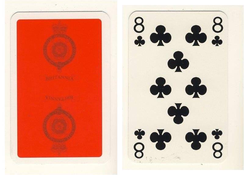 Восьмёрка треф из колоды карт игральных Британия