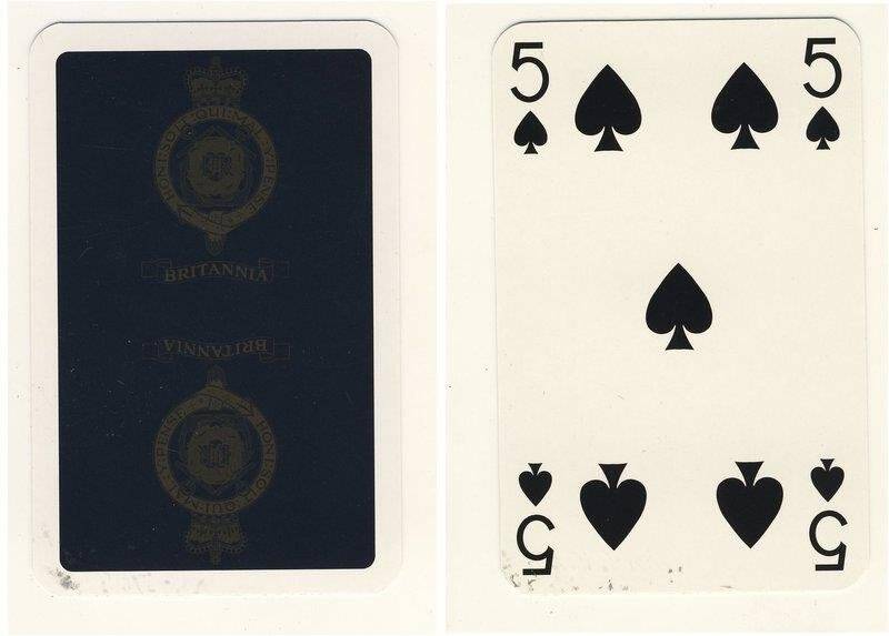 Пятёрка пик из колоды карт игральных Британия