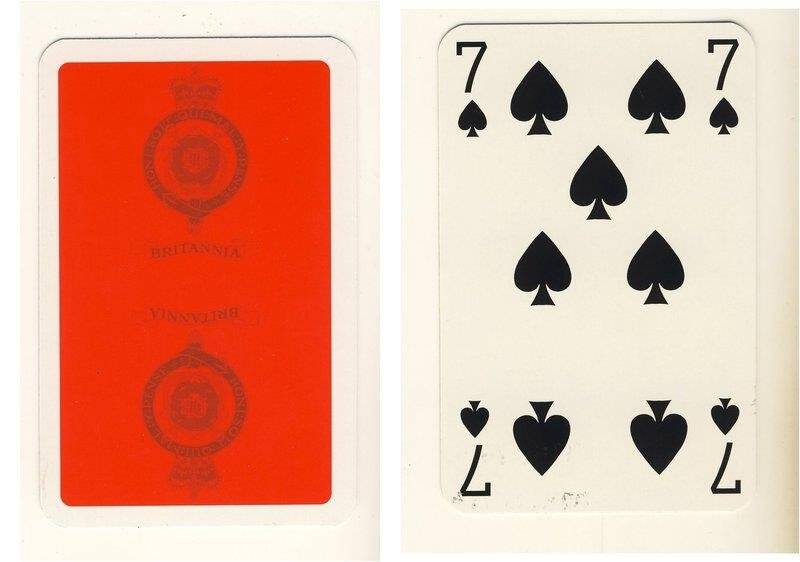 Семёрка пик из колоды карт игральных Британия