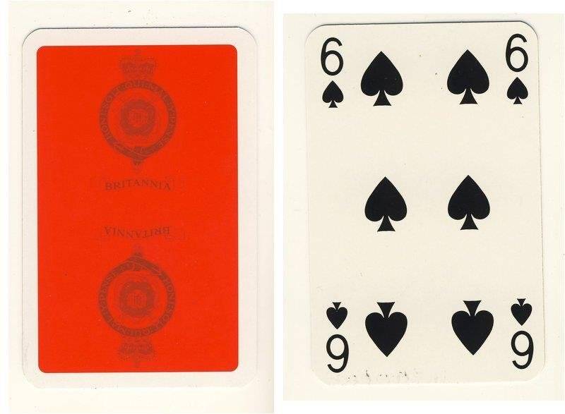 Шестёрка пик из колоды карт игральных Британия