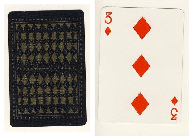 Тройка бубен из колоды карт игральных Шотландские исторические