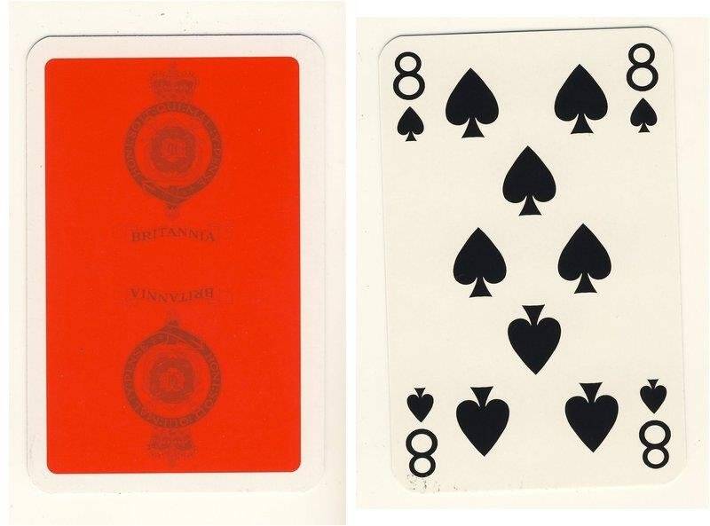 Восьмёрка пик из колоды карт игральных Британия
