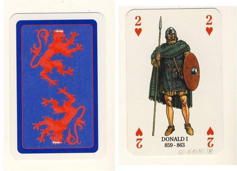 Двойка червей из колоды карт игральных Короли и королевы Шотландии