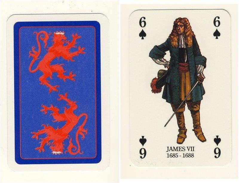 Шестёрка пик из колоды карт игральных Короли и королевы Шотландии