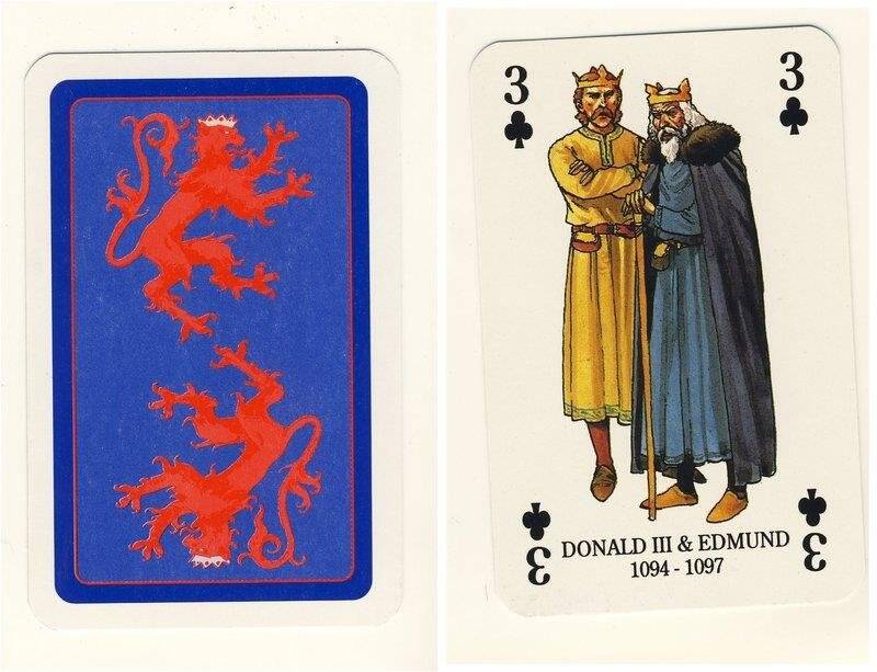 Тройка треф из колоды карт игральных Короли и королевы Шотландии