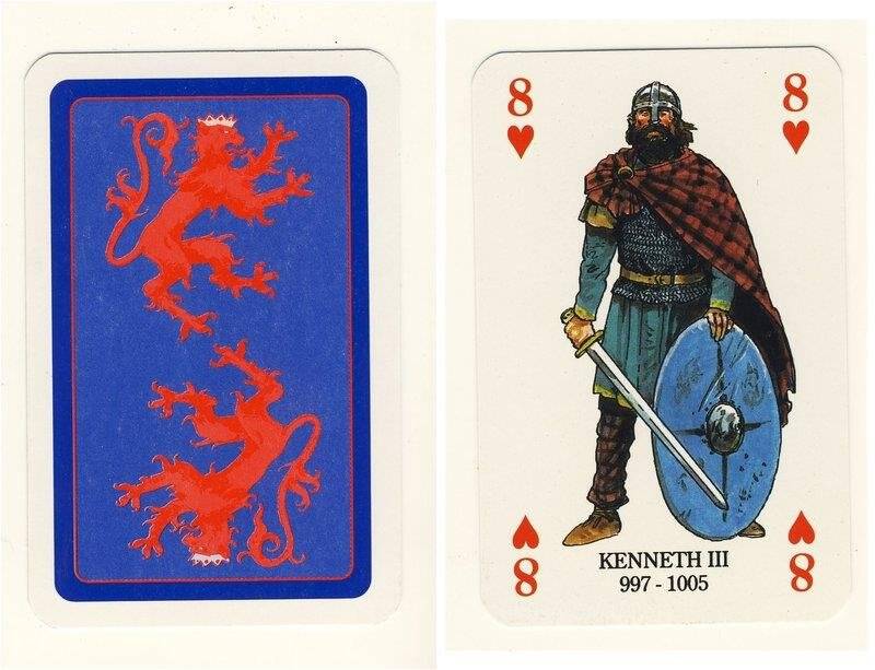 Восьмёрка червей из колоды карт игральных Короли и королевы Шотландии