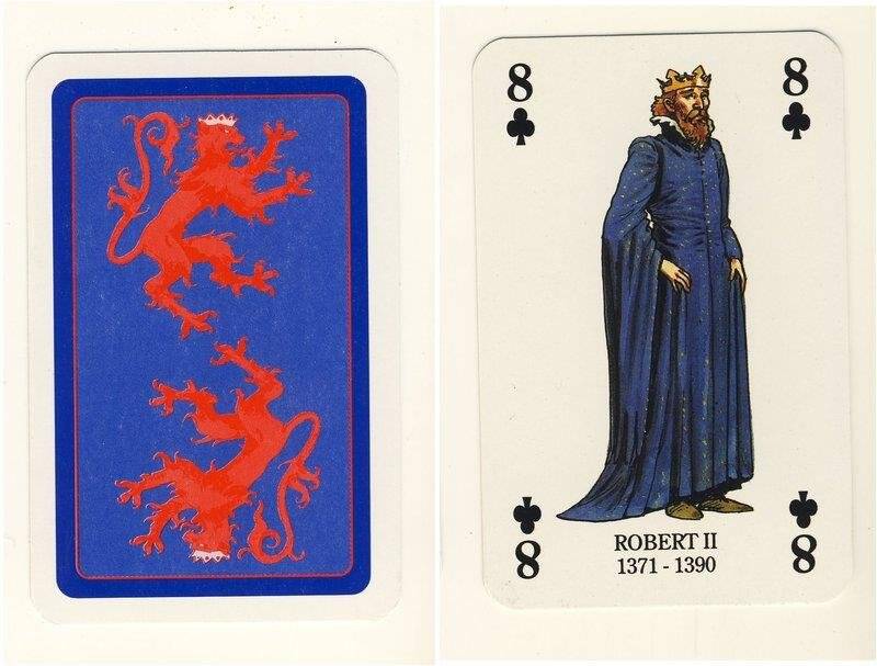 Восьмёрка треф из колоды карт игральных Короли и королевы Шотландии