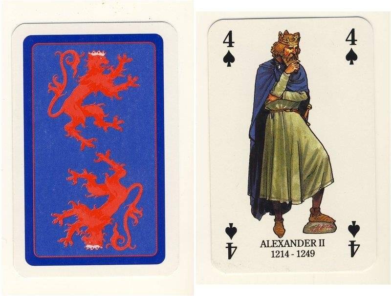 Четвёрка пик из колоды карт игральных Короли и королевы Шотландии