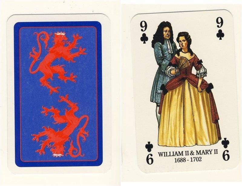 Девятка треф из колоды карт игральных Короли и королевы Шотландии