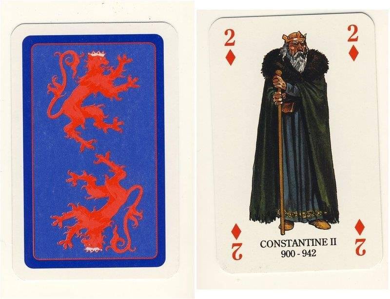 Двойка бубен из колоды карт игральных Короли и королевы Шотландии