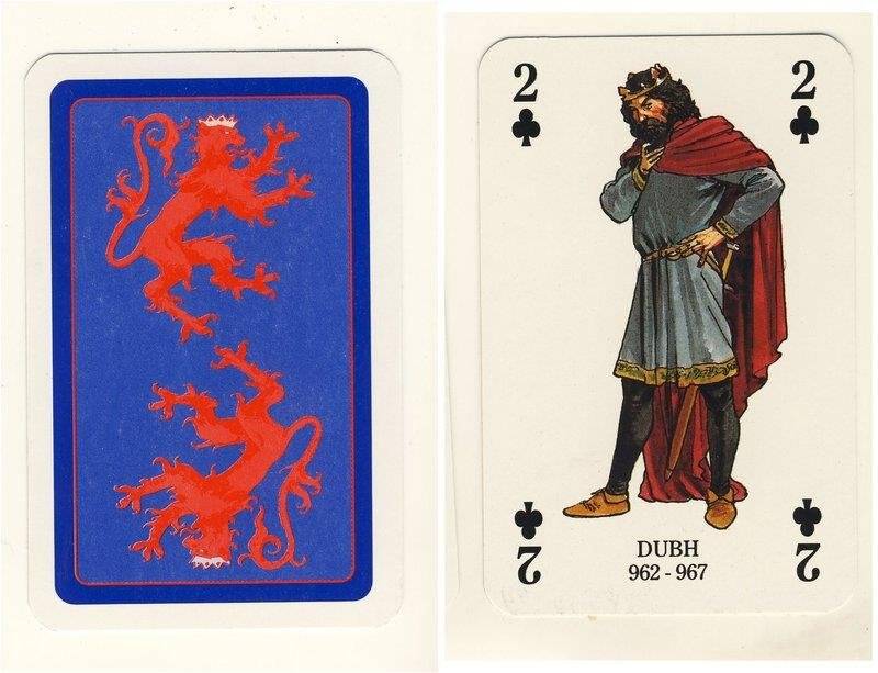 Двойка треф из колоды карт игральных Короли и королевы Шотландии