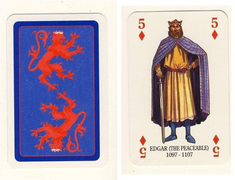 Пятёрка бубен из колоды карт игральных Короли и королевы Шотландии