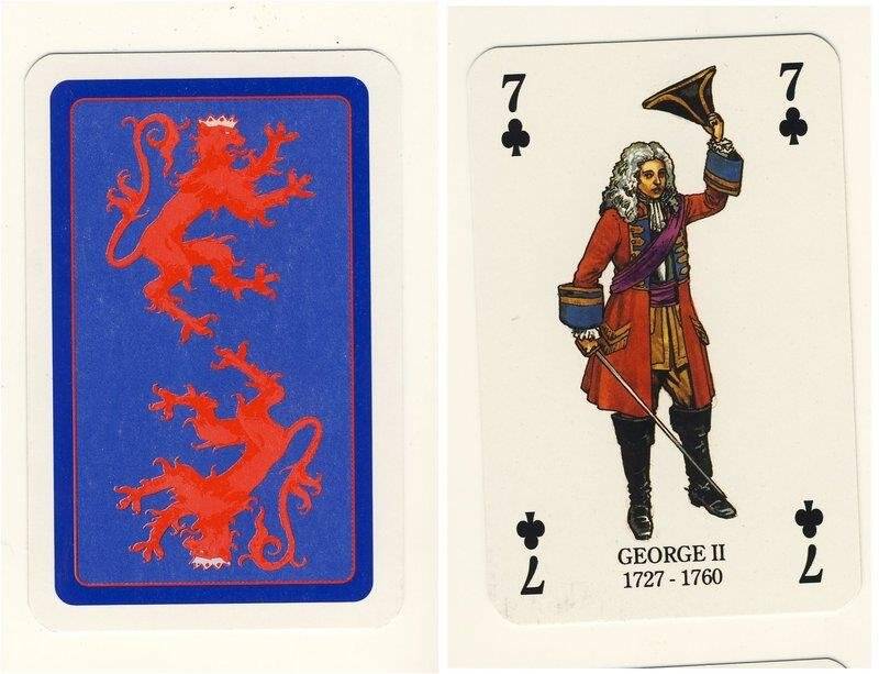 Семёрка треф из колоды карт игральных Короли и королевы Шотландии