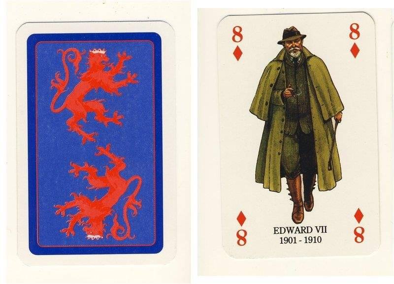 Восьмёрка бубен из колоды карт игральных Короли и королевы Шотландии