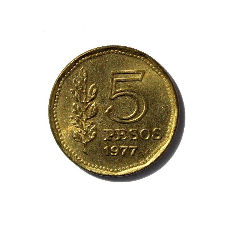 Монета. 5 песо.