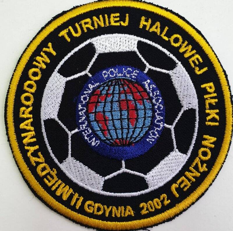 Нашивка с эмблемой международного турнира  по минифутболу, организованным Международной ассоциацией полиции.