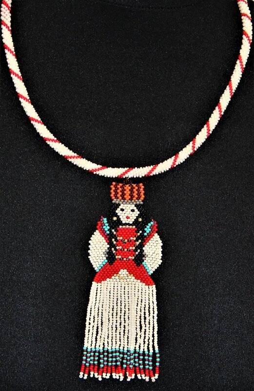 Украшение, Ожерелье из бисера с подвеской. Из комплекта: Комплект украшений «Алтайская красавица»