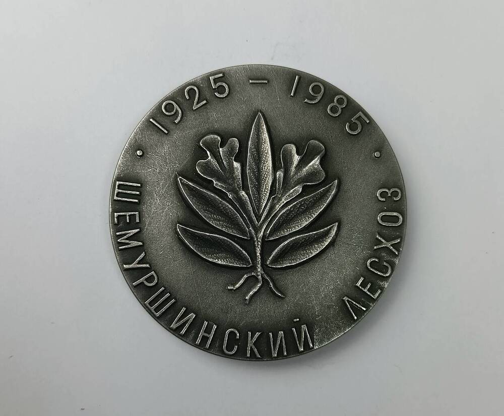 Медаль памятная настольная «Шемуршинский лесхоз 1925-1985»  