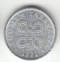 Монета 1 пенни 1971 г. Финляндия.