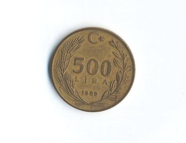 Монета. 500 лир. Турция