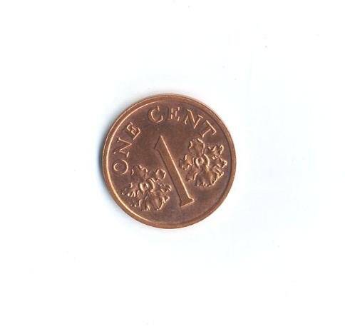Монета. 1 цент. Сингапур