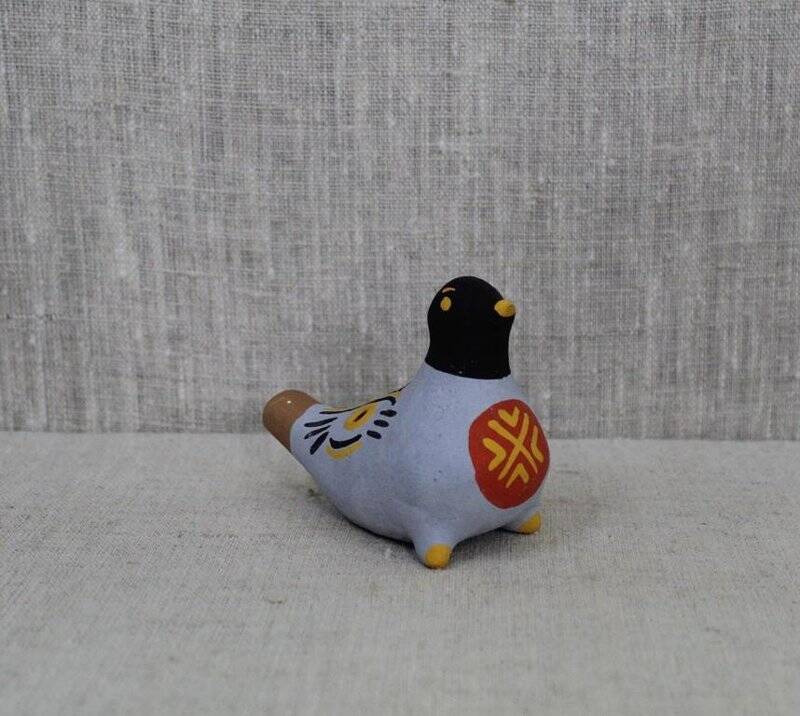 Каргопольская глиняная игрушка «Свистулька. Птица».