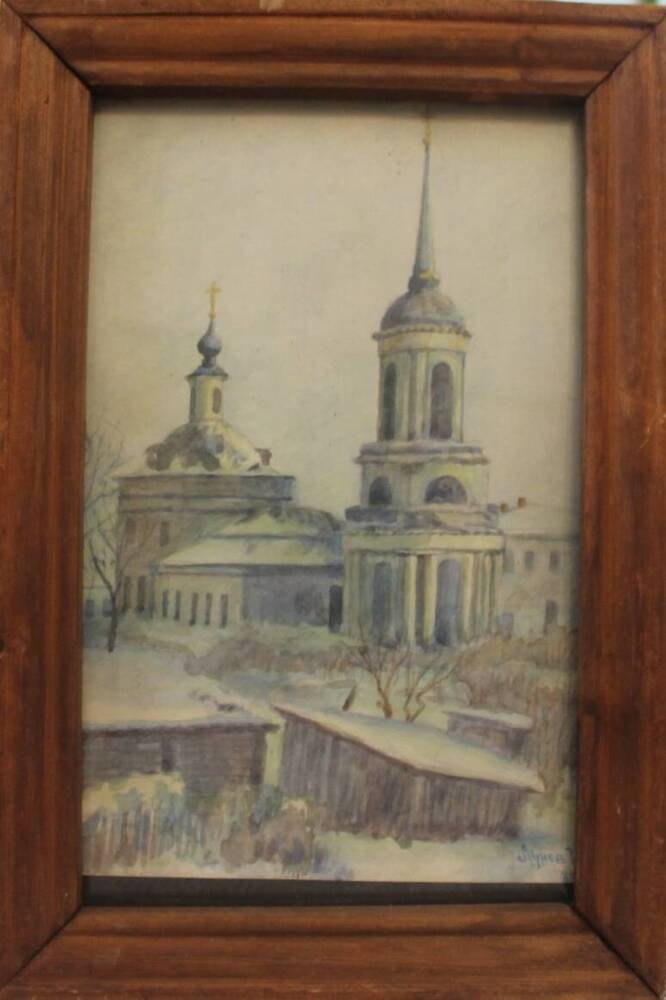 Картина Воскресенский собор в г. Веневе, автор Н.А. Лунев