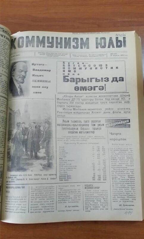 Газета. «Коммунизм юлы», № 48 (3616), 21 апрель 1973 ел