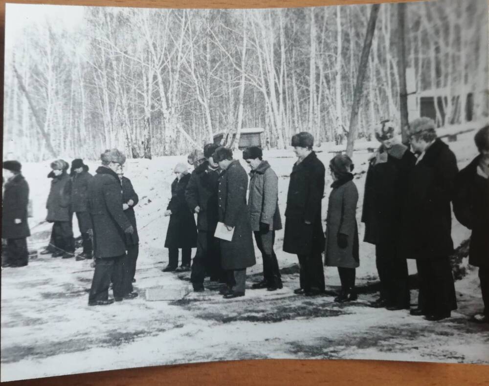 фотография в парке зимой группы людей