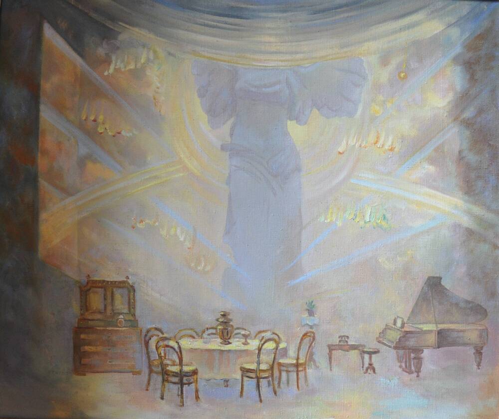 «Квартира Бороздиных» (эскиз декорации 6 картины «Вечно живые»)1984г