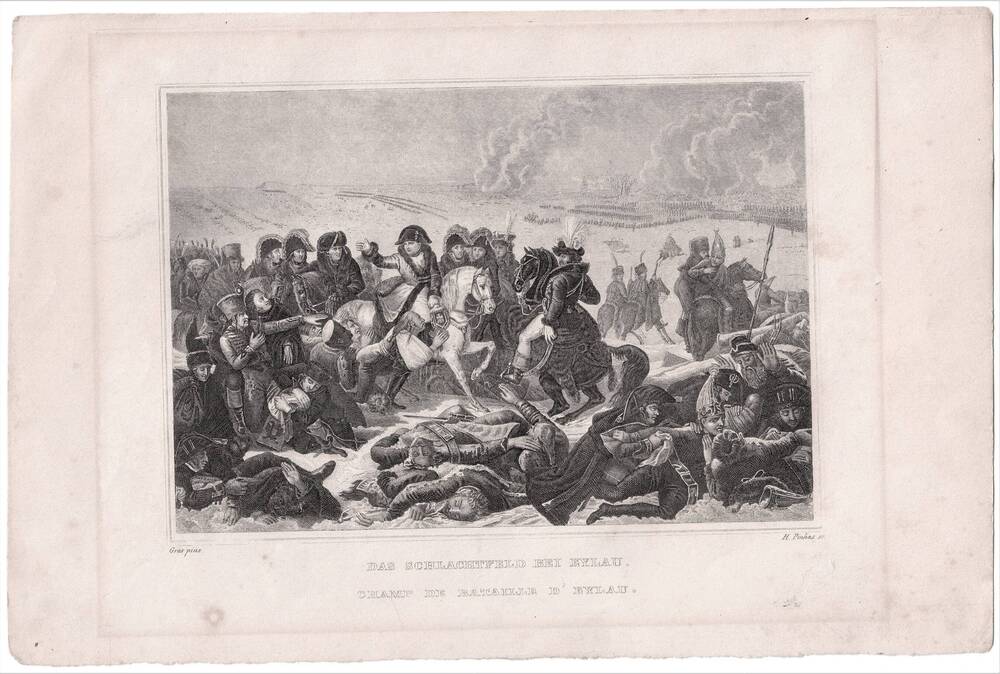Гравюра Поле битвы при Эйлау (из серии  Слава Наполеона. Памяти Императора).