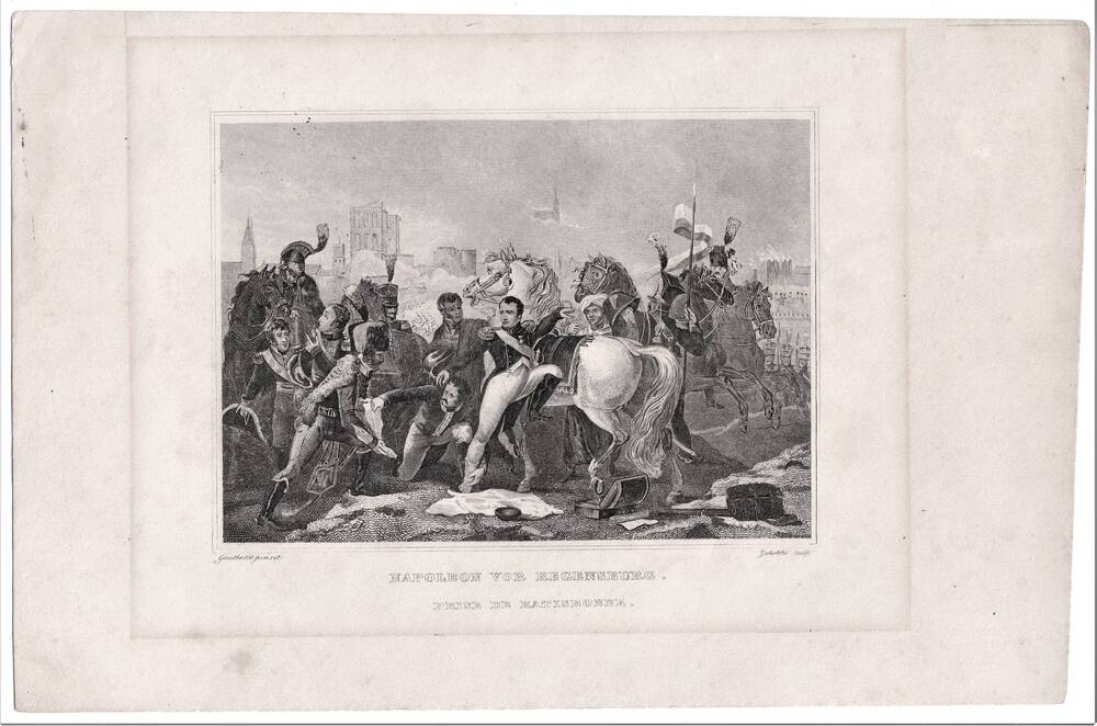 Гравюра Наполеон перед Регенсбургом (из серии Слава Наполеона. Памяти Императора).