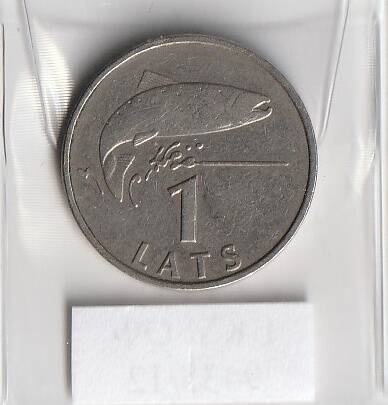 Монета. 1 лат. Латвия.