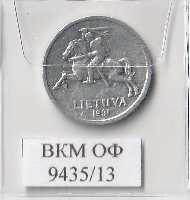 Монета. 1 цент. Литва.